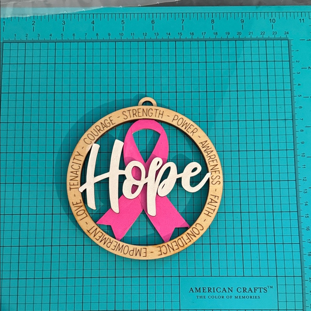 Pink Ribbon Hope Wall Hanging